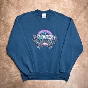 Jerzees Vintage 90s Let It Snow Colorado Sweatshirt Blue Christmas Holiday
